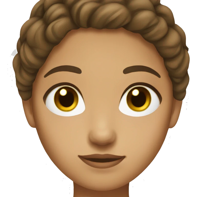 Brown hair, brown eyes, olive skin, woman emoji
