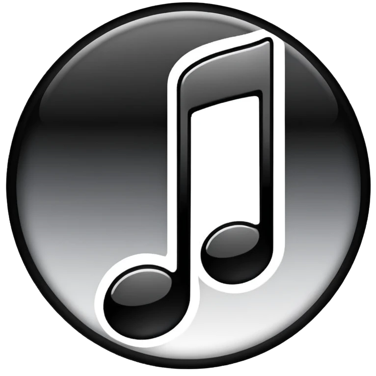 music icon black and white color gradients  emoji