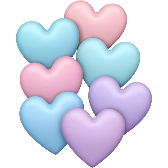 Pastel color hearts emoji