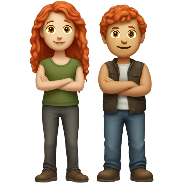 The couple emoji but with two red head emoji