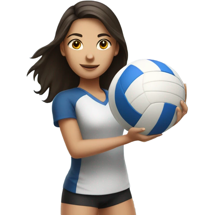 Brunette girl playing volleyball emoji