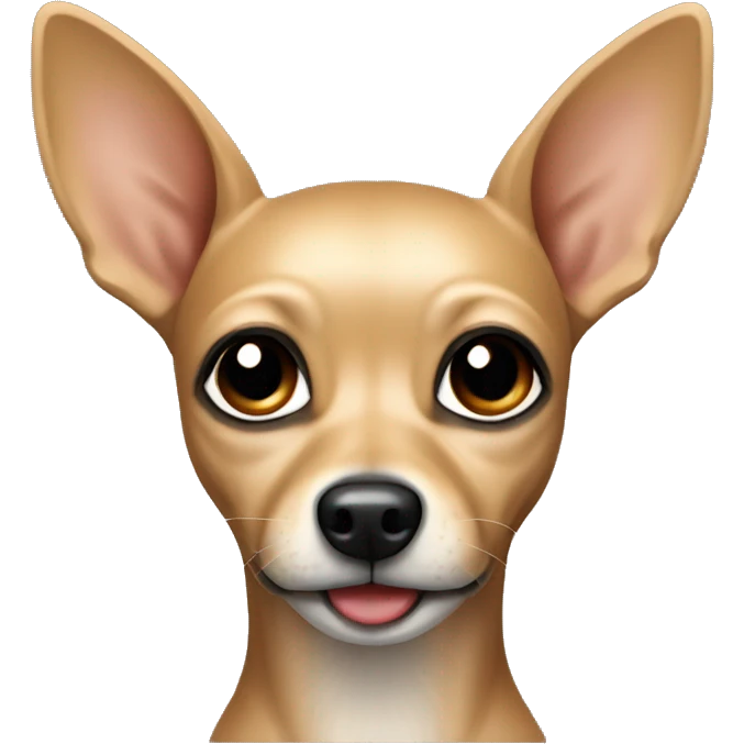 Sand-colored toy terrier with black eyes emoji