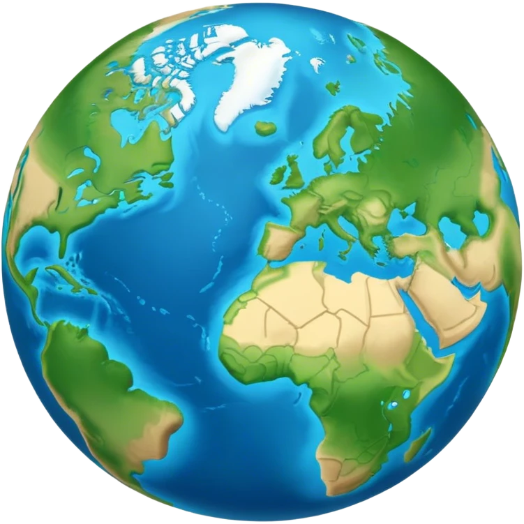 Planet earth with supercontinent Pangaea emoji