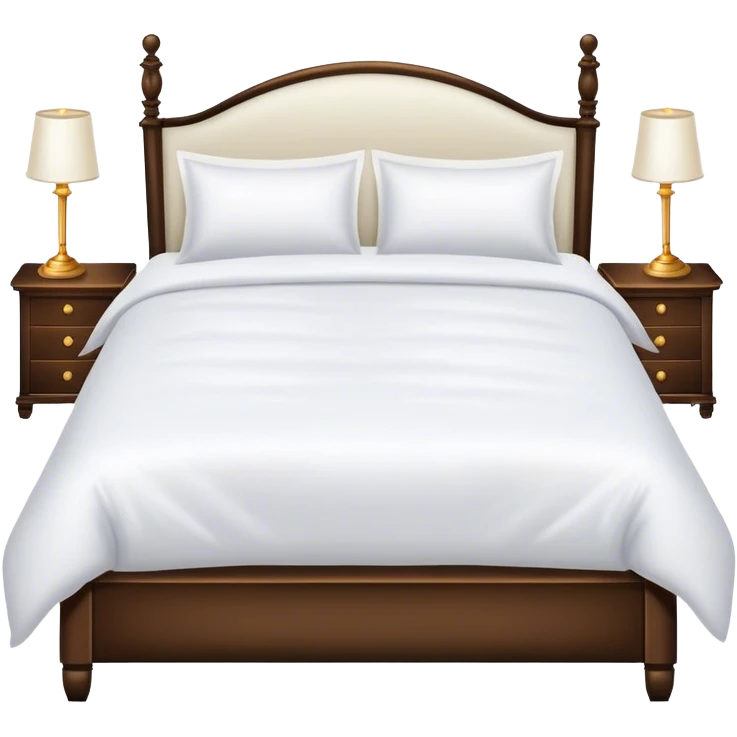 Luxury white bed with white duvet emoji