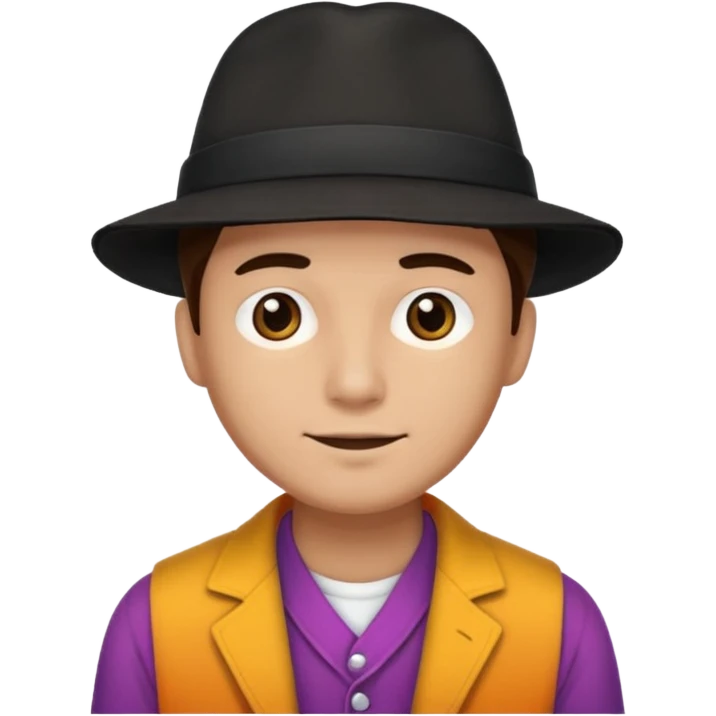 man black hat wearing colored clothes emoji