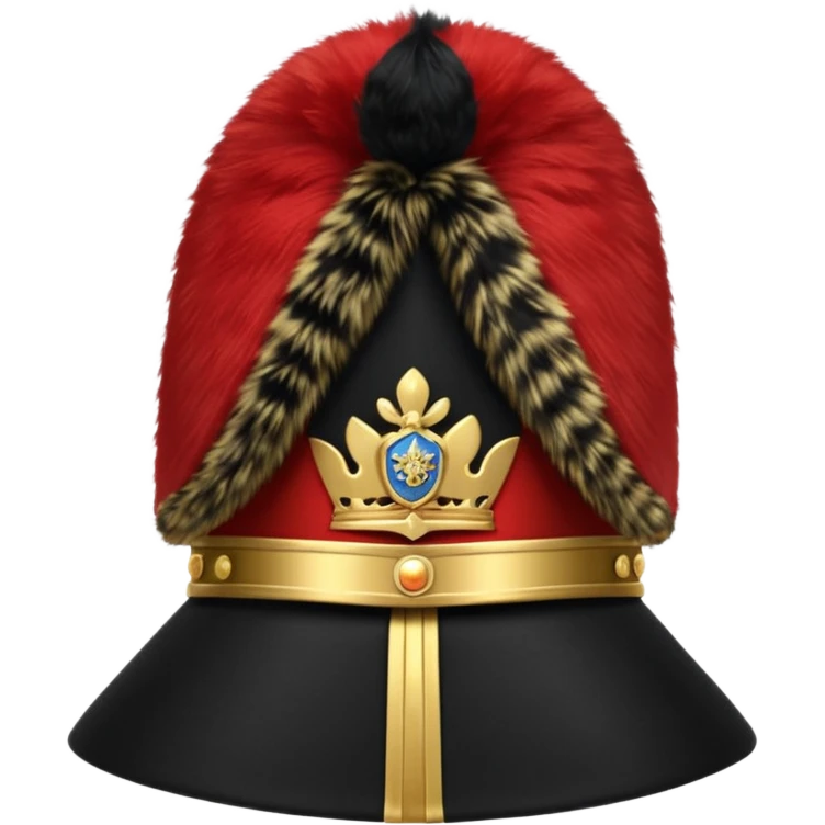 A Royal Guard hat with black fur texture and tall silhouette. emoji