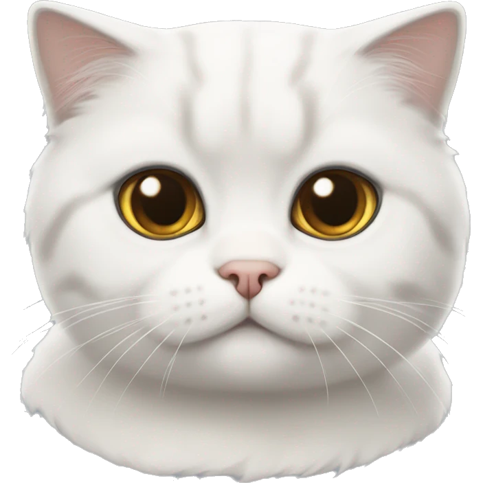 White Scottish fold cat  emoji