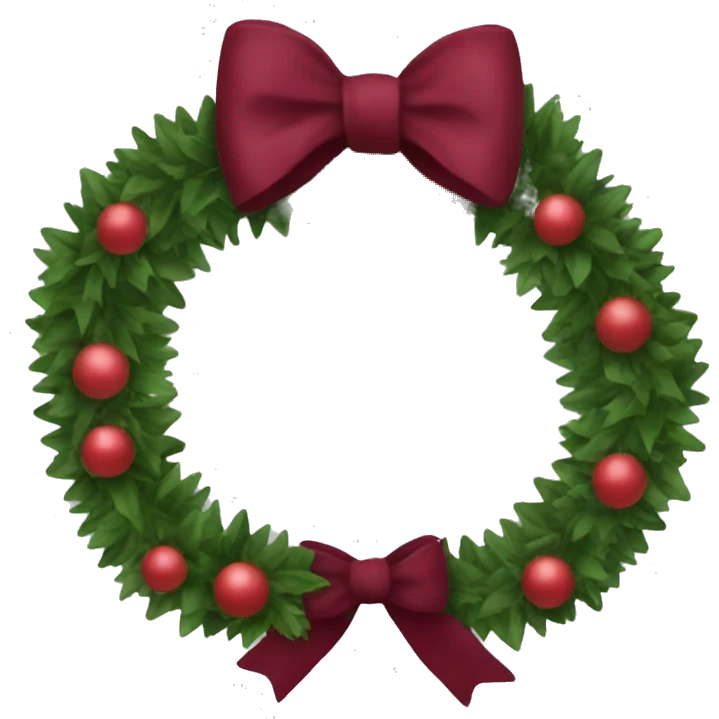 christmas garland burgundy bow emoji