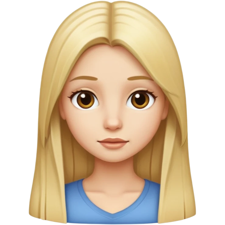 Girl with blonde long straight hair  emoji