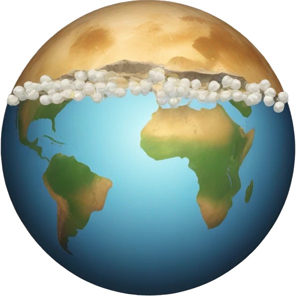Flat earth covered with half bulb emoji