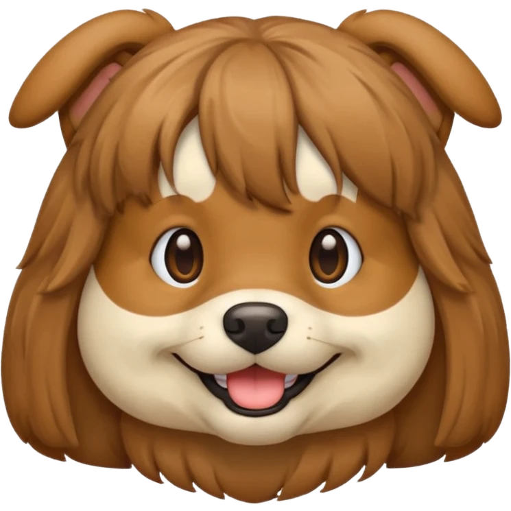 dog wearing wig emoji