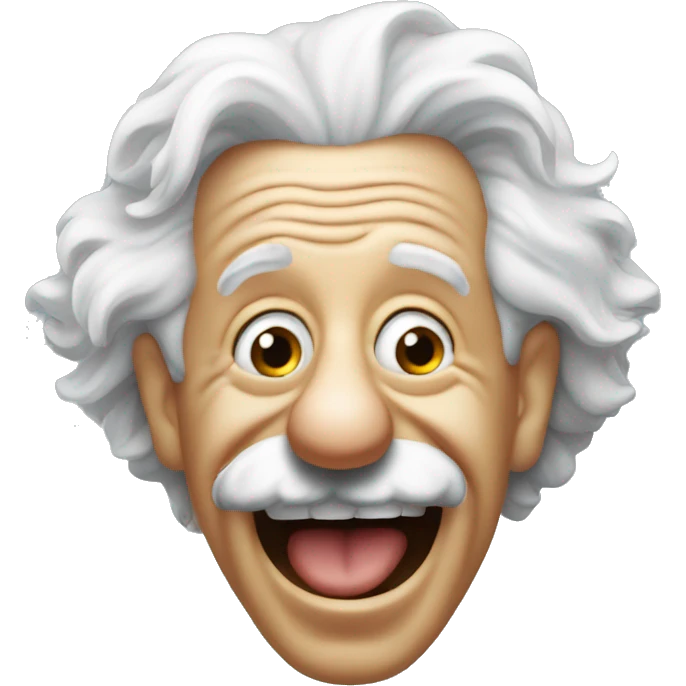 albert einstein with vawing hand and is happy emoji