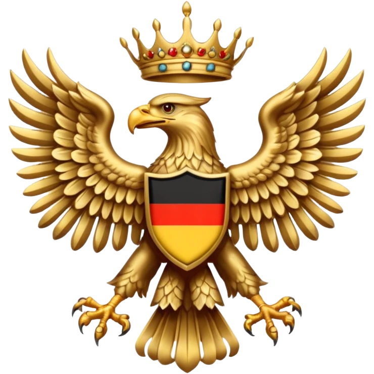 Make a German coloured 1940s inspired doubled headed eagle emoji  emoji