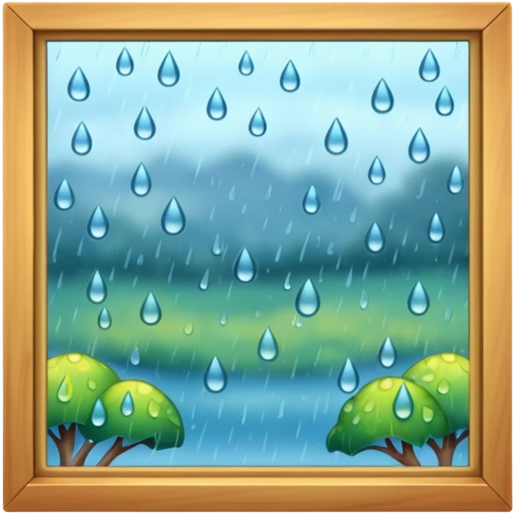 window with rainstorm  emoji