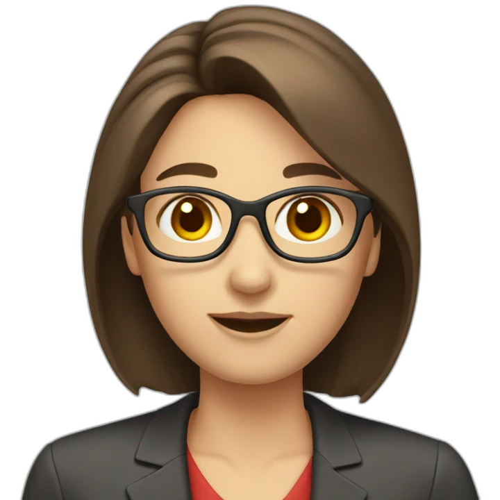 teacher with brown hair emoji