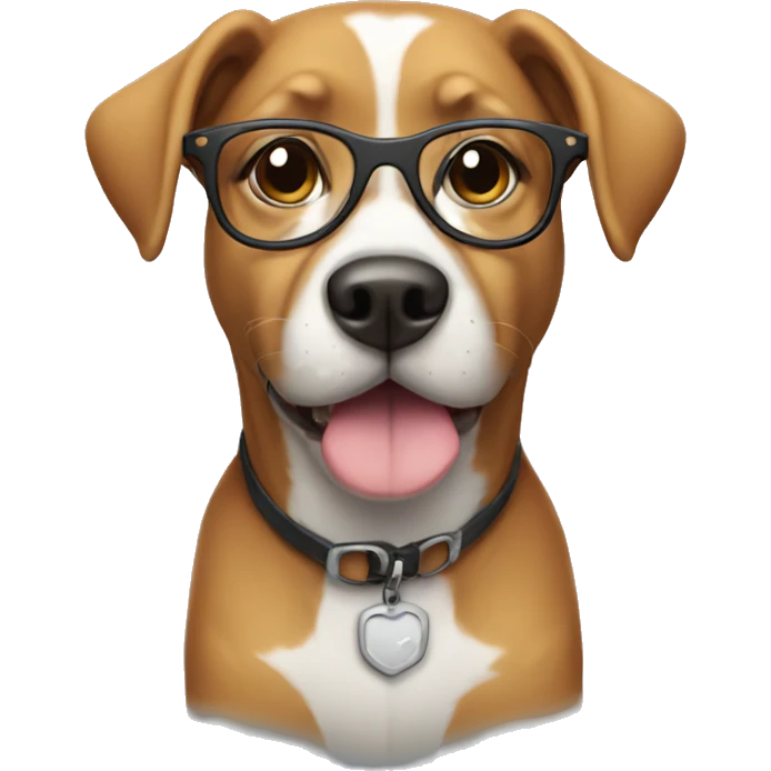 Dog wearing glasses  emoji