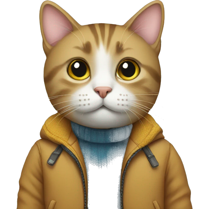 cat wearing jacket emoji