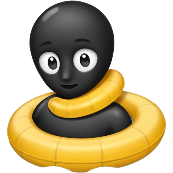 ein schwarzer aal oder seeschlange mit gelben streifen emoji