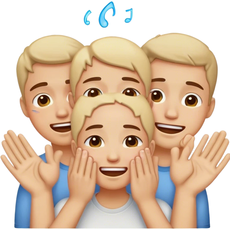 people with hand on face and smail and cry emoji
