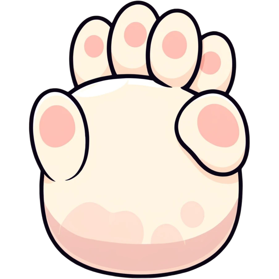 cat paw with visible toe beans and soft fur emoji