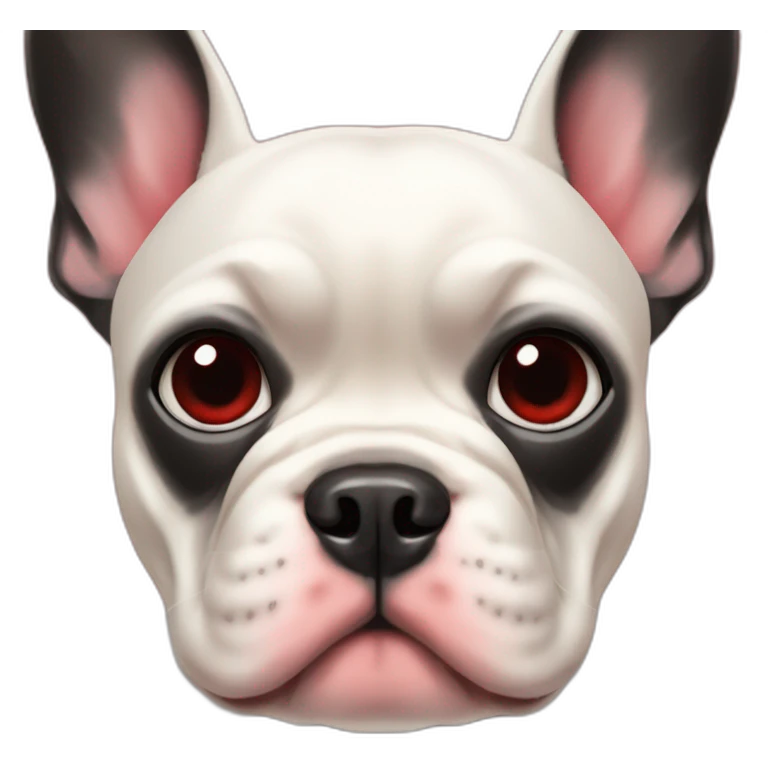 black french bulldog head in red hearth emoji