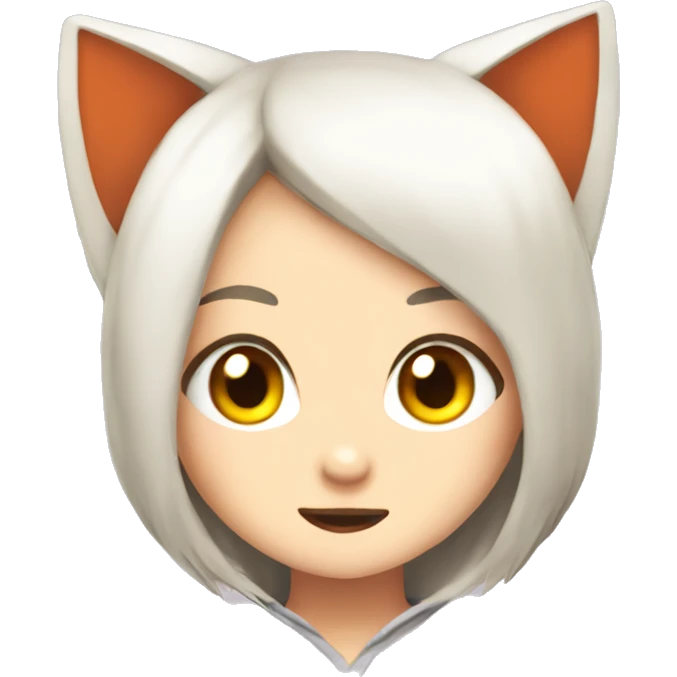 Gif. Cute kitsune anime girl peeking in. emoji
