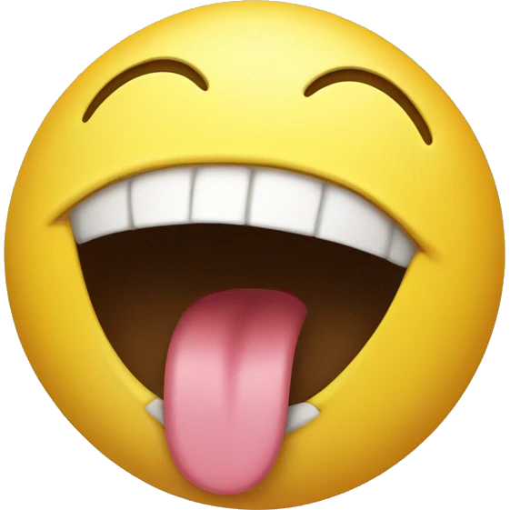 1 yellow smiley with a big closed mouth smile and tongue out the side of the mouth. yummy concept emoji