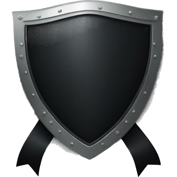 black shield and horizontal ribbon emoji