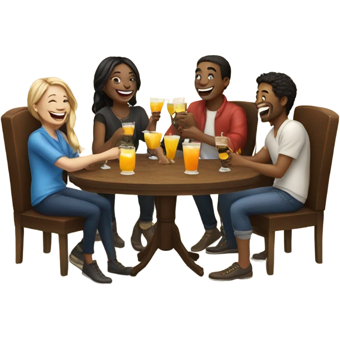 friends enjoying drinks indoors emoji