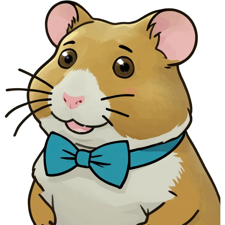 Hamster with bow tie on her head emoji
