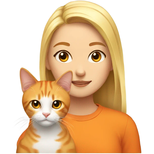 orange cat with a blonde girl emoji