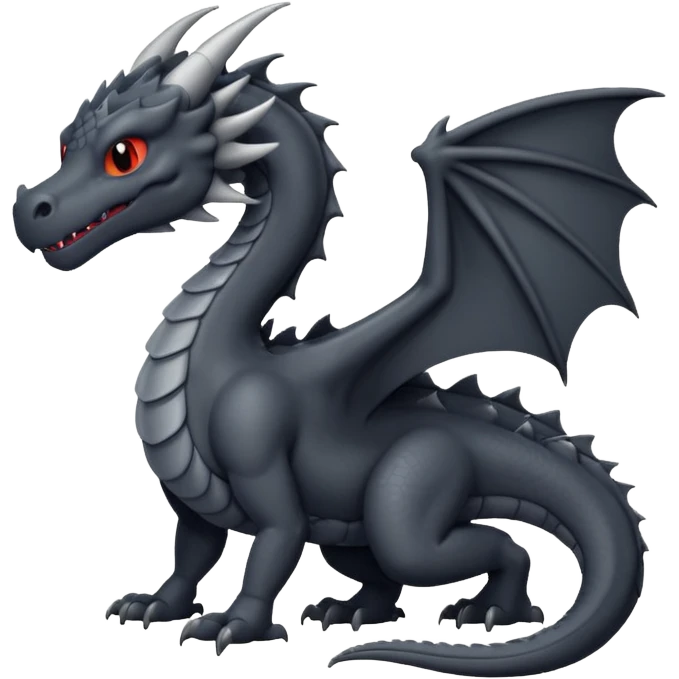 a minimalistic simple dark gray dragon emoji