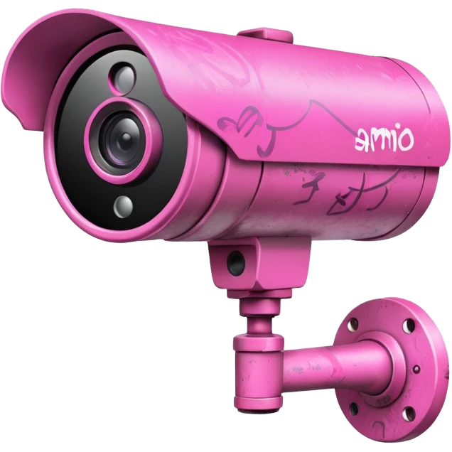 Security Camera pink with graffity emoji