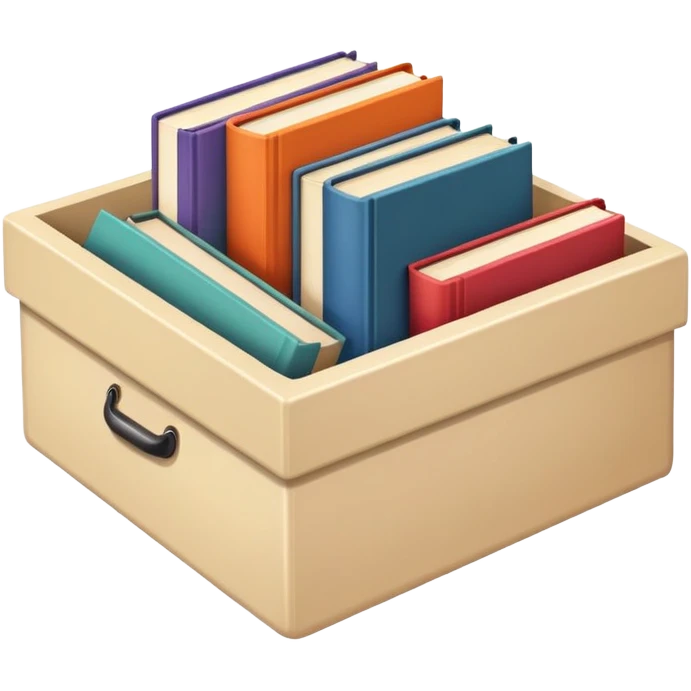 Beige aesthetic box with books  emoji