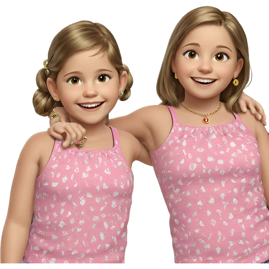 smiling girls with jewelry emoji