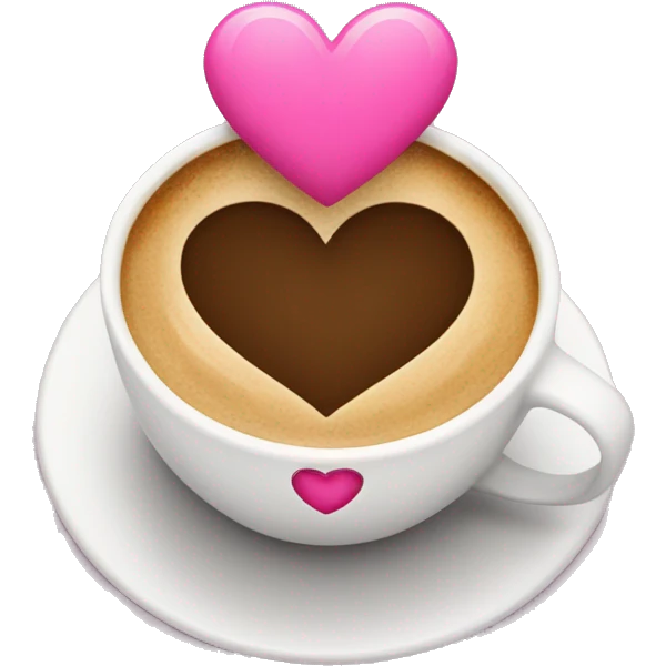 coffee with pink heart emoji