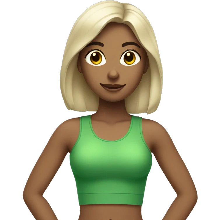 mat pilates girl all wearing green clothes emoji