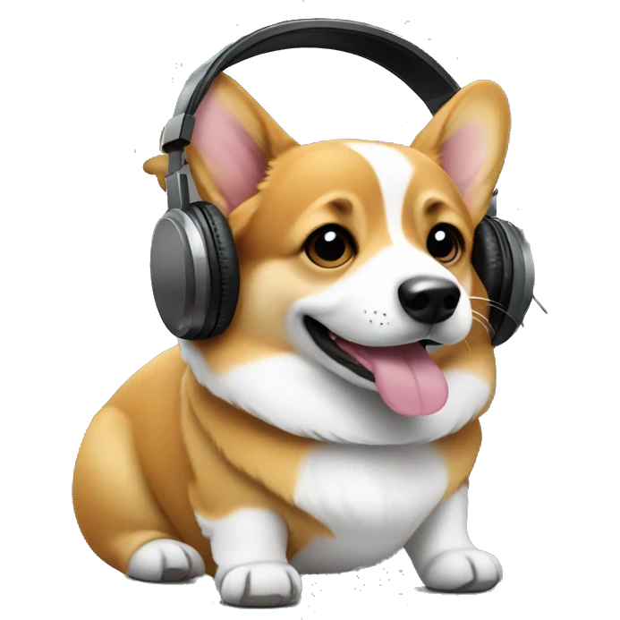 Corgi with headphones emoji