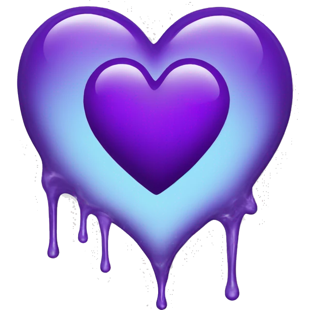 White heart cracked open leaking purple liquid emoji