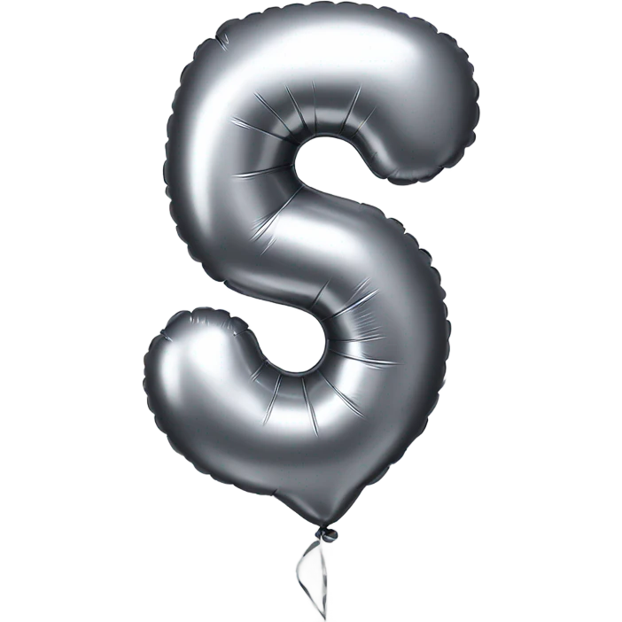 Silver balloon number 5 emoji