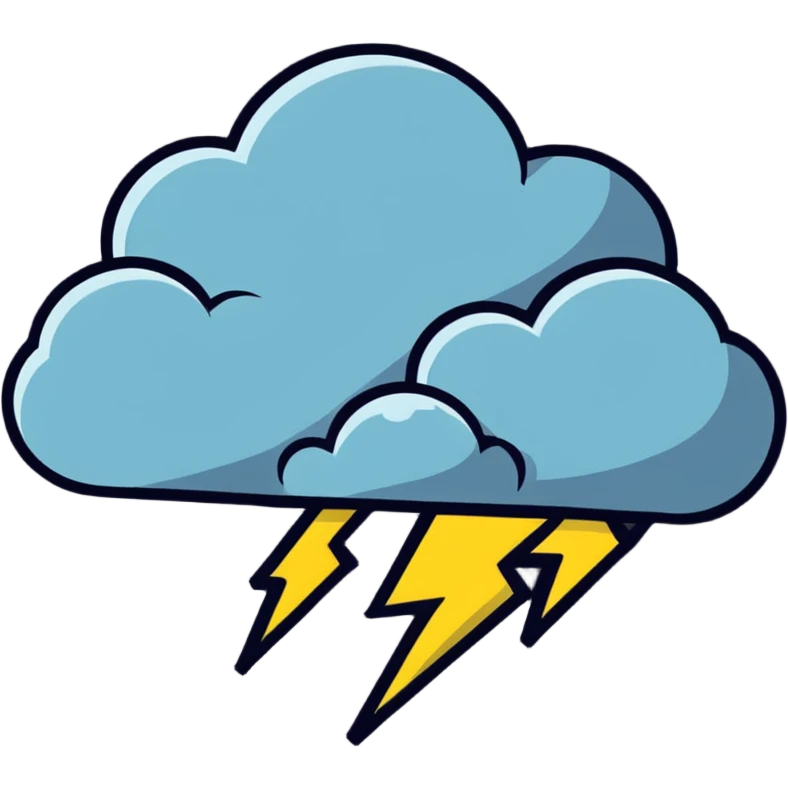 dramatic storm cloud with lightning bolts emoji