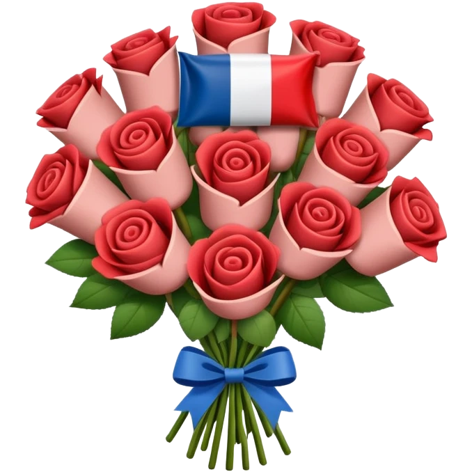 SPAM MEAT rose bouquet wrapped in french flag emoji