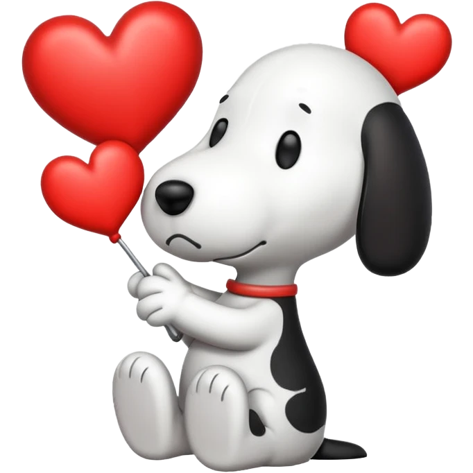snoopy with hearts emoji