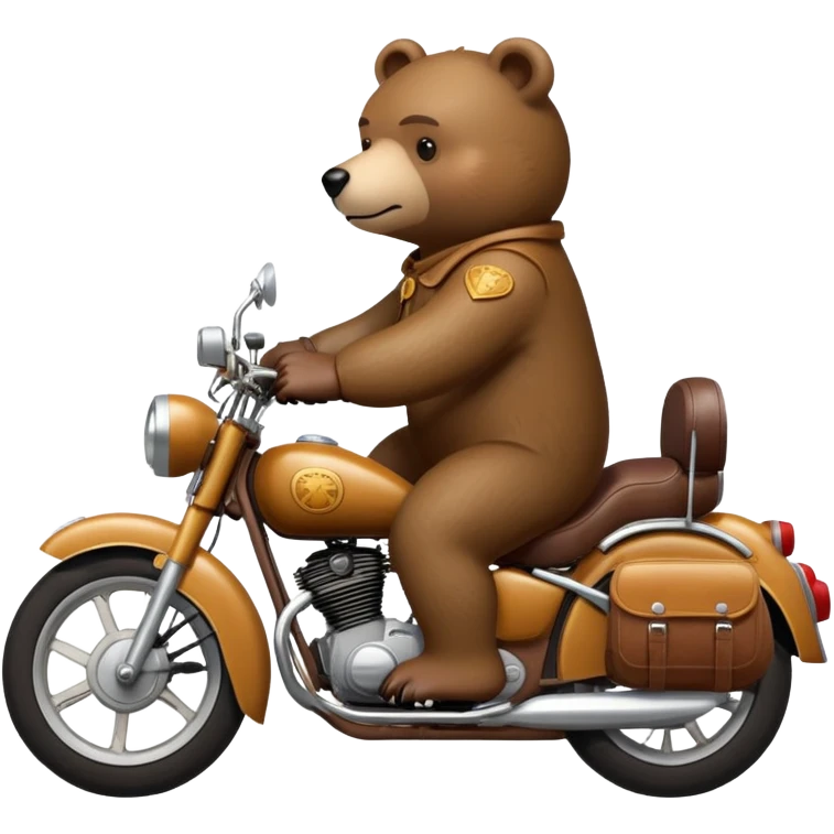 Bear on motorbike  emoji