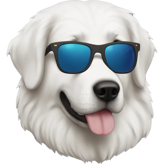 Great Pyrenees with sunglasses emoji