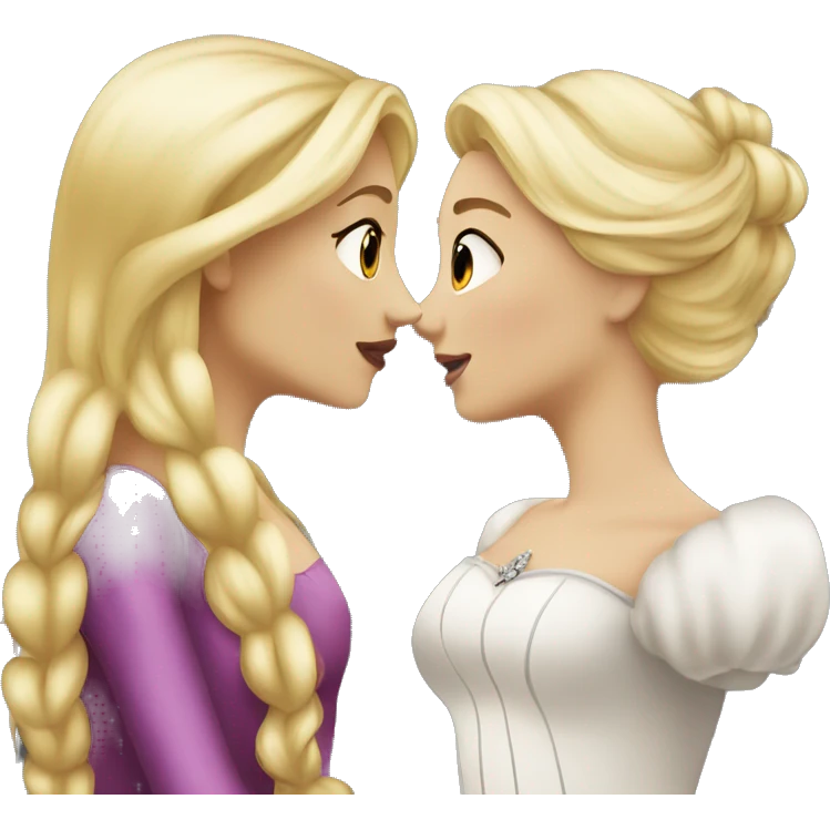 2 women princesses couple blonde kiss emoji