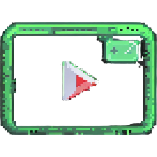 YouTube logo green rectangle with white play button emoji