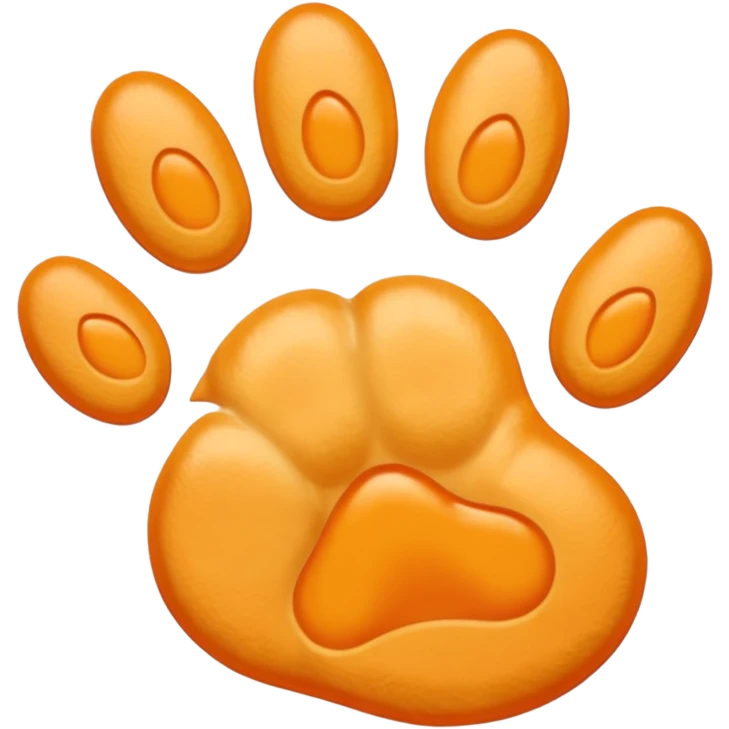 a very light pale pastel yellowy orange pawprint emoji