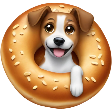 Dog on top of a bagel emoji