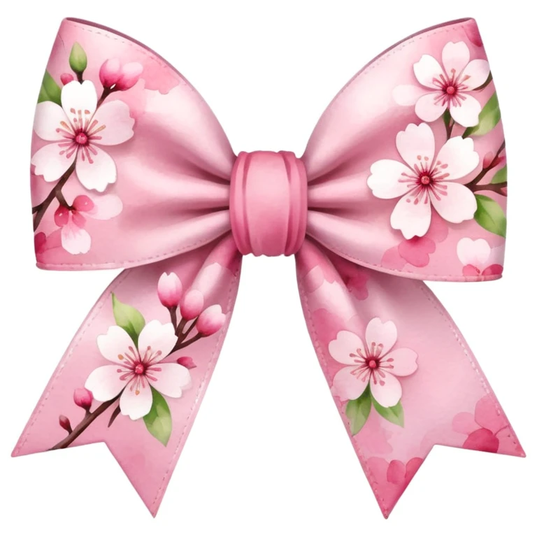 sakura bow with watercolor effect emoji